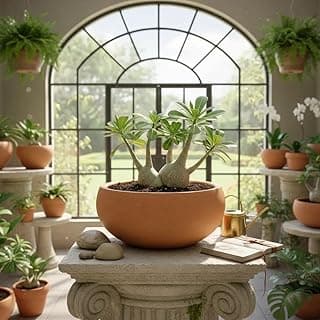 Vaso rústico de cerâmica terracota para plantas com furos de drenagem, estilo rústico, marrom terracota.