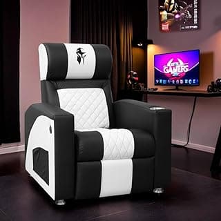 Poltrona Gamer Sparta Com Encosto Reclinável E Carregador Usb Cor:corino Preto/branco