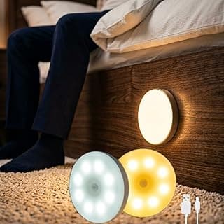 Kit 3 Luminárias LED com Sensor de Movimento Yaires Store, Luz Automática com Ímã, Branco e Amarelo