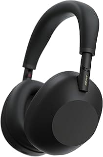 Fone de ouvido Sony WH-1000XM6 preto com cancelamento de ruído adaptável