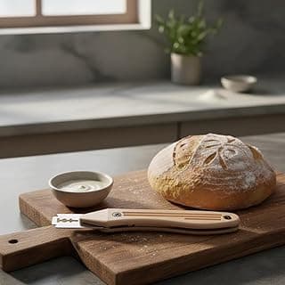 Suporte com lâmina para corte de massa de pão, 4 lâminas, capa protetora, cozinha gourmet
