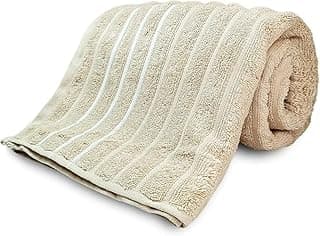 Toalha de banho Wave em jacquard 100% algodão, bege, 70cm x 1,40m, alta absorção