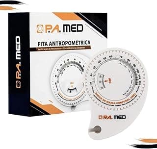 Fita métrica antropométrica branca com caixa preta e laranja
