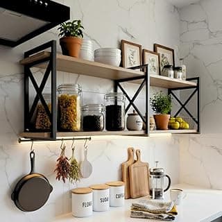 Prateleira X Estilo Industrial Moderna, Funcional e Resistente Ideal para Organização e Decoração de Ambientes – Bimove (M. Castanho/S. Preto, 90x20)