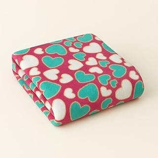 Manta Cobertor Infantil Estampada Macio Fofinho Quente Colorido para Meninos e Meninas, Manta de Qualidade para Crianças, Presente Infantil, Manta para Viagem (Coração)
