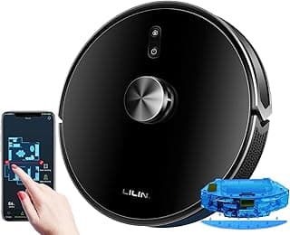 LILIN Robô Aspirador de Pó X6 com Navegação e Vários Pisos Mapeamento LIDAR, 110/220V Bivolt, 3 em 1 Aspiração e Esfregão, Conexão WiFi Compatível com Alexa, Recarga Automática, Do Brasil