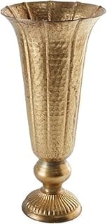 Tigela de compota de metal dourado envelhecido com design esculpido