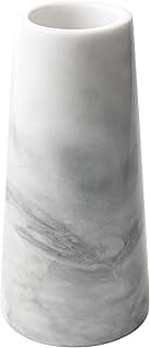 Vaso cilíndrico de mármore branco polido para flores, design moderno
