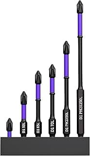 6 Pcs Bits Magnético Ponteira Parafusadeira Ph2 Jogo Imantado Antiderrapante