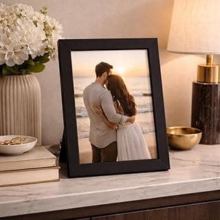 Porta Retrato Decorativo Para Foto 15X21cm C/Vidro - Moldura Clássica e Moderna de Parede e Mesa Vertical e Horizontal para Sala Quarto e Escritório