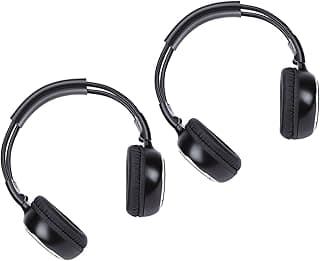 Daconovo Fones de Ouvido Infravermelhos Sem Fio para Carro, Design de Canal Duplo para Viagens Rodoviárias Infantis, Compatível Com Cidade e Campo 2006-2018, Preto