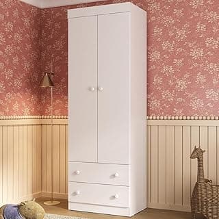 Guarda-roupa Infantil 62cm 2 Portas e 2 Gavetas Encanto Multimóveis Mp4446 Branco