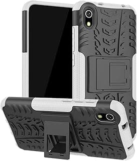 Capa anti-impacto preta e branca para Xiaomi Redmi 7a com design de pneu