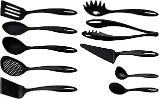 Conjunto de utensílios de cozinha em nylon preto, 10 peças, Tramontina Ability