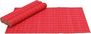 Mimo Style Bambu Jogo Americano Pacote de 4 Peças, Vermelho, 45 x 30 cm