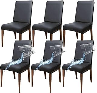Kit 6 Capas de Cadeira 100% Impermeável Encaixe Perfeito (Preta)