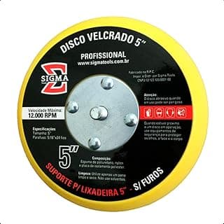 Disco velcrado profissional 5 polegadas para politriz e lixadeira
