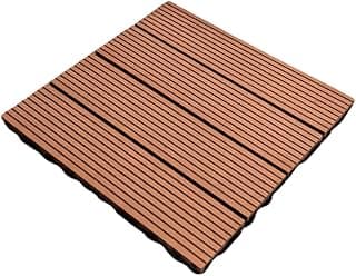 Deck modular de PVC 30x30 cm, cor mogno, para piscina, jardim e sacada.