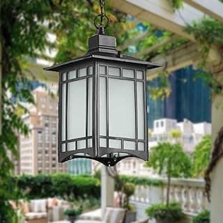 Luminária de teto industrial preta à prova d'água com vidro, ideal para pátios e varandas