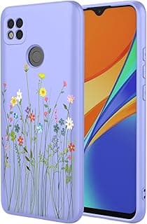 Capa de telefone flexível lilás com padrão floral para Xiaomi Redmi 9C