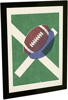 Quadro decorativo ilustração de futebol americano em fundo verde