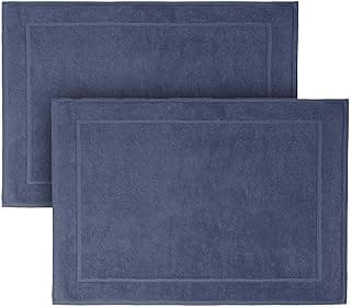 Decolab Jogo de Toalhas Piso 100% Algodão Premium (Azul-marinho, 2 Peças) Toque Suave Excelente Absorção Gramatura de 420g/m² Resistente ao uso Diário 138cm x 68cm