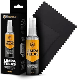 Kit de limpeza Gshield com spray e flanela de microfibra, ideal para celulares, notebooks e óculos.