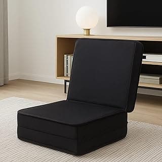 Fênix Colchões Colchão Dobrável 4 em 1, Espuma D-28, Preto, Solteiro 180X60X10 cm, Colchão Sofá Puff Colchonete Multifuncional