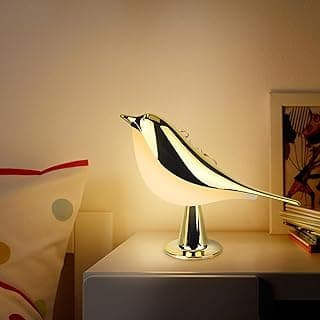 Luminária de mesa em forma de pássaro, recarregável, três temperaturas de cores, YOTOZU