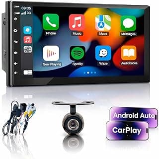 Kit Multimídia Universal 7" Carplay Android Auto 2 DIN + Câmera de Ré - Tela de Vidro IPS Full Touch, FM, USB, Blutooth, Entrada Camera de Ré, Espelha Android e IOS Auto Conectividade