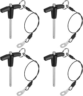 Generic 4 pinos de trava de alça T, 5 mm x 40 mm Comprimento de uso de aço inoxidável pino de liberação rápida com botão de pressão
