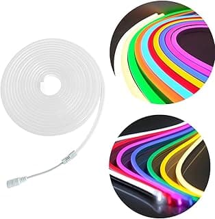 Fita LED neon flexível 12V 5m vermelho, verde, azul e amarelo