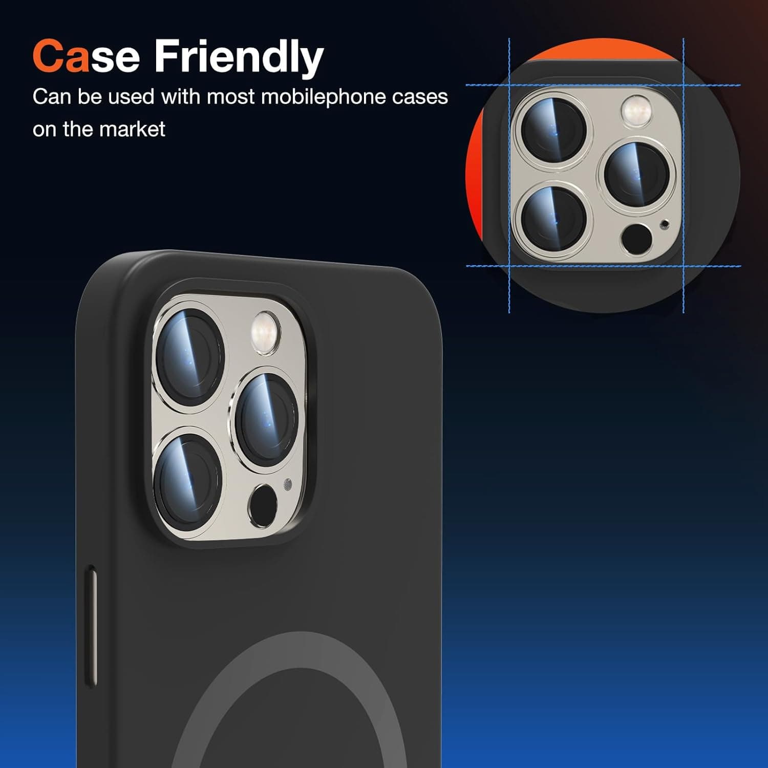 Protetor de Lente de Câmera KUZOOM para Iphone 15 Pro Max/15 Pro Vidro Titanium Azul Pacote com 2