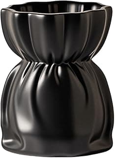 Vaso de flores minimalista preto para arranjos florais