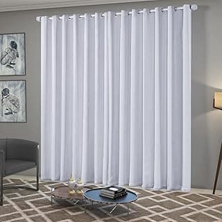 Cortina Blackout/Bleucate de Tecido Corta Para Luz Quarto e Sala 4,00m x 2,50m Altura com Ilhós Cromado Solaris - Gelo