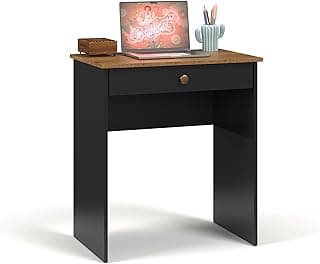 Mesinha Escrivaninha Para Computador/notebook Home Office Pratica Com1 Gaveta Modelo Estilo - Quality Móveis (Preto/Freijo)