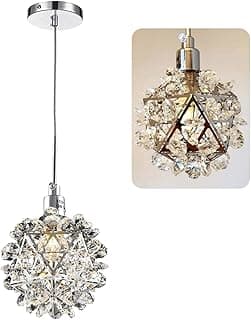 Luminária pendente de cristal Praga K9 prata moderna para quarto de casal