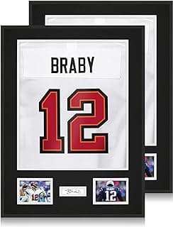 Vitrine De Moldura De Camisa De Alumínio Com 2 Pacotes, Moldura De Camisa De Metal Leve E Durável Com Tapete, Quadro De Anúncios, Plexiglass Inquebrável E Kit De Suspensão Para Futebol, Beisebol