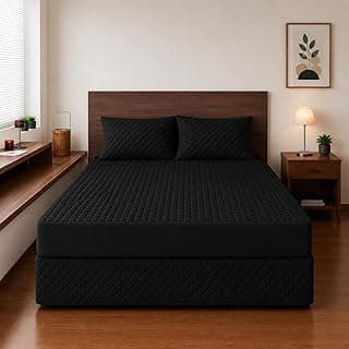Kit Protetor de Colchão Impermeável com Capa de Travesseiro, Ideal para Crianças, Idosos e Quem Transpira Muito, Vários Tamanhos (Preto, Super King)