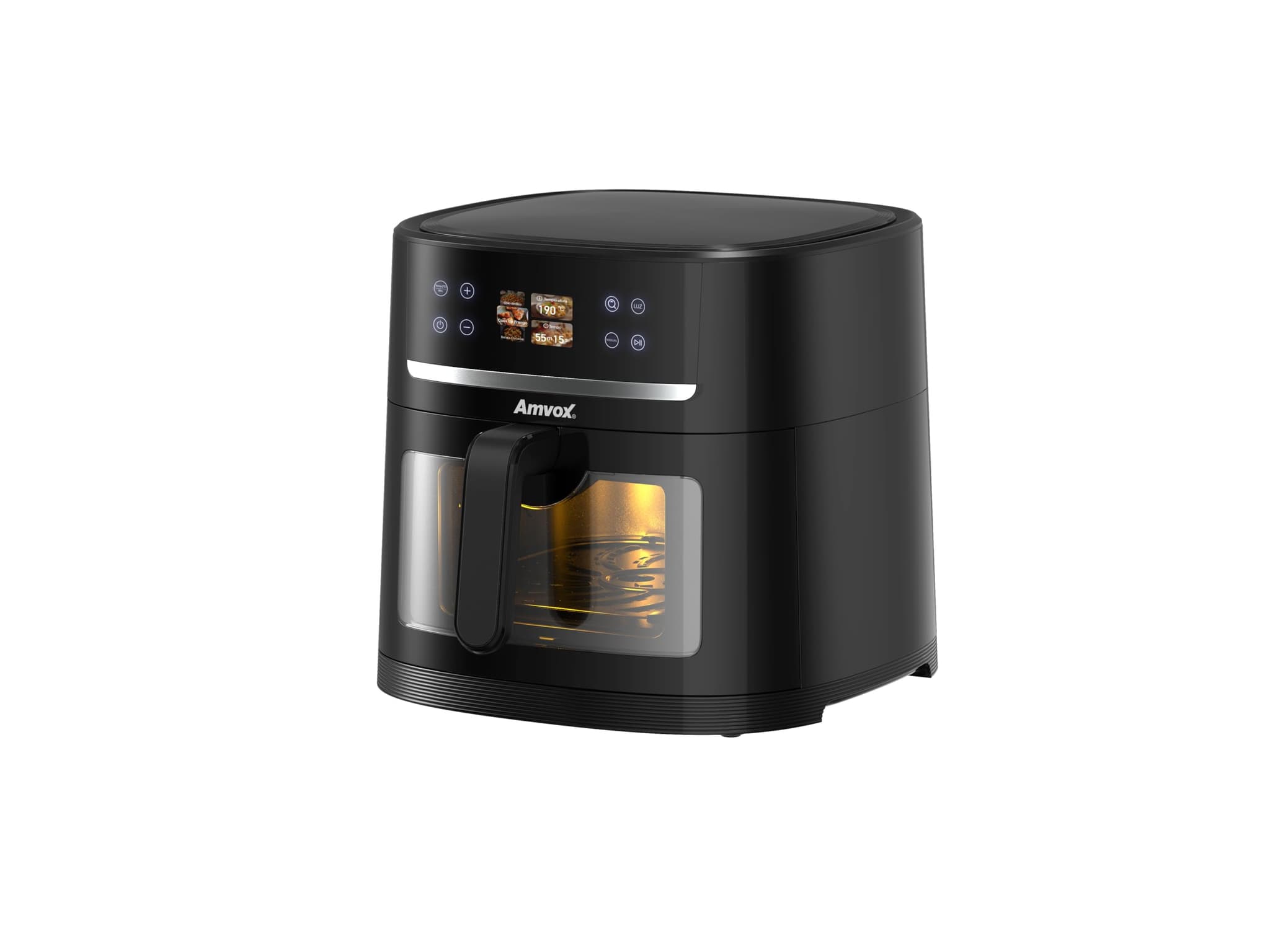 Fritadeira Elétrica Air Fryer Amvox ARF 1480 Black I.A Inteligência Artificial 8 Litros Preto 110V