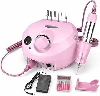 Lixadeira Elétrica de Unhas Nail Drill 60W Profissional com Controle de Velocidade Pedal e Kit de Pontas para Manicure Pedicure Bivolt 127/220V