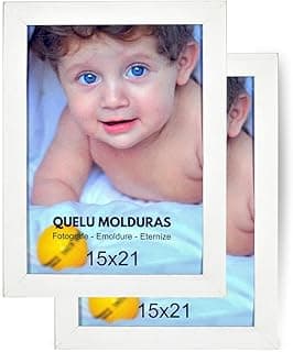 Kit 2 Porta Retrato 15x21 A5 Lisa - Quelu Molduras, Branco