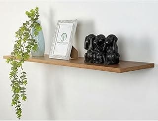 Prateleira Flutuante 60x20cm em MDF Amadeirado Louro Freijó com Suporte Embutido Invisível – Prateleira de Parede Decorativa para Sala, Quarto, Cozinha e Escritório – Refloresça