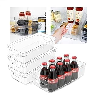 Kit organizadores acrílicos transparentes para geladeira e armário com garrafas de Coca-Cola