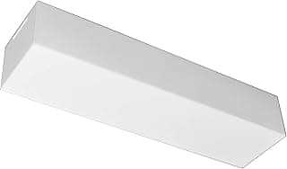 Plafon arandela retangular branco sobreposto para 2 lâmpadas LED E-27, pequeno.