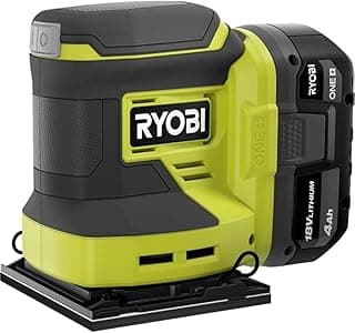 RYOBI Kit De Lixadeira One+ 1/4 Folha - 14.000 Opm, Troca Rápida Papel, Coletor Pó, Bateria 18 V E Carregador, Pcl401B