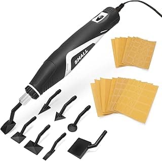 SHALL Mini lixadeira de caneta, lixadeira alternativa elétrica de 12 V com 4 velocidades ajustáveis, ferramenta compacta, lixadeira de caneta com 8 cabeças de lixamento e 18 folhas de lixamento para