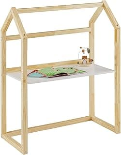 IDIMEX Mesinha Infantil Escrivaninha Desenho Madeira Montessori Regulável Tina Natural Branco