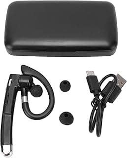 Fone de Ouvido Bluetooth Sem Fio 6.1 Fone de Ouvido Mono, Com Cancelamento de Ruído Avançado Redução de 35dB Rotativo 180 para Viagens de Negócios de Caminhoneiros Tradução de