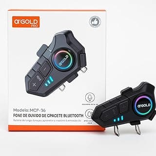 Fone de ouvido Bluetooth para capacete A'Gold MCF-36 com embalagem